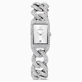 Dalmazio Design - Swarovski Cocktail Watch, Metal Bracelet, Silver Tone, Stainless Steel